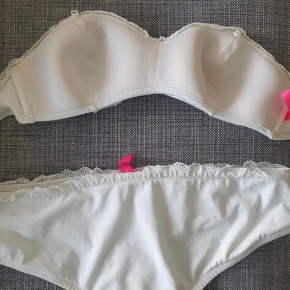 Victoria's Secret White Lace Bandeau Bikini Set - Small - Picture 6 of 7